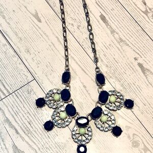 J. Crew Navy and Silver Statement Necklace